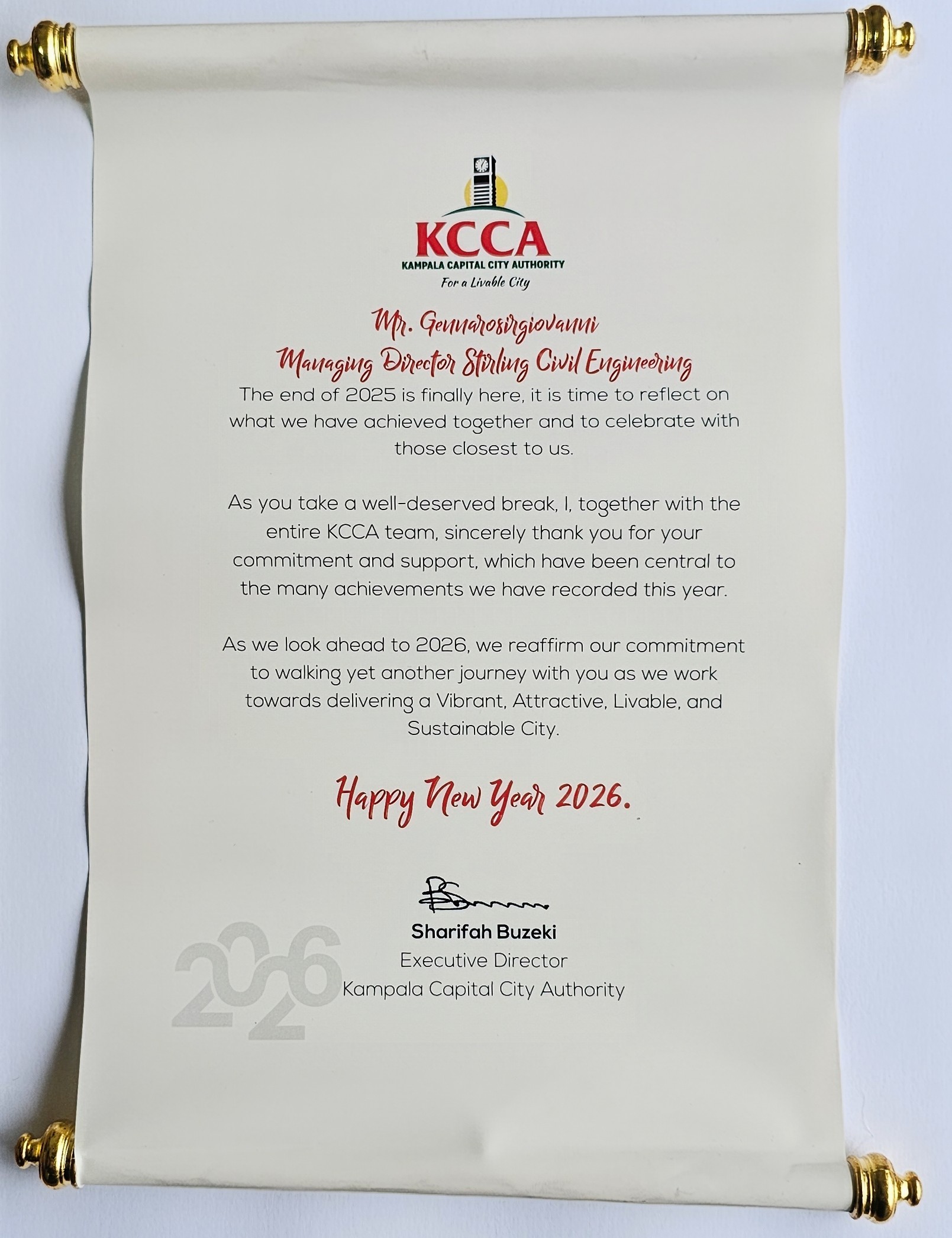 Award for Mr.Gennaro Sirgiovanni