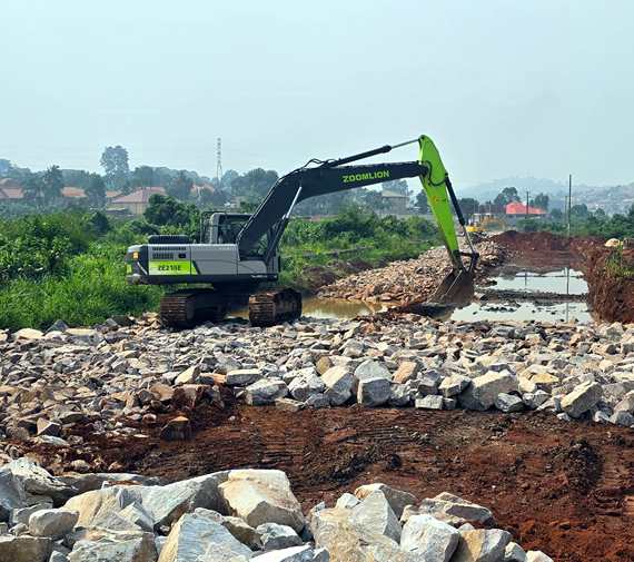 Rockfill in Swampy Section of Nasuuti Road - Mukono